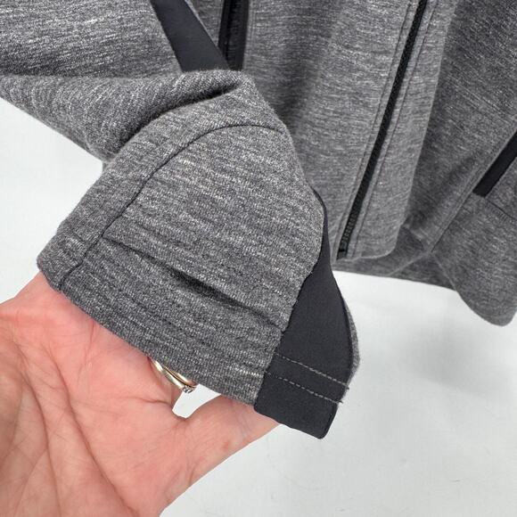 Athleta Stronger Hoodie Womens Small Gray Black Full Zip Activewear Jacket - Picture 6 of 10